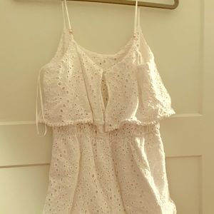 White eyelet romper